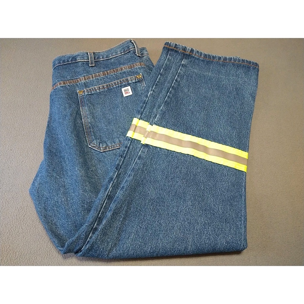 Big Bill Carpenter Jeans Men 42x32‎ Denim Carpenter Reflective Work Construction